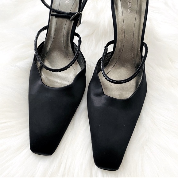 NWT Giorgio Armani Satin Ankle Strap Heels - Picture 5 of 8